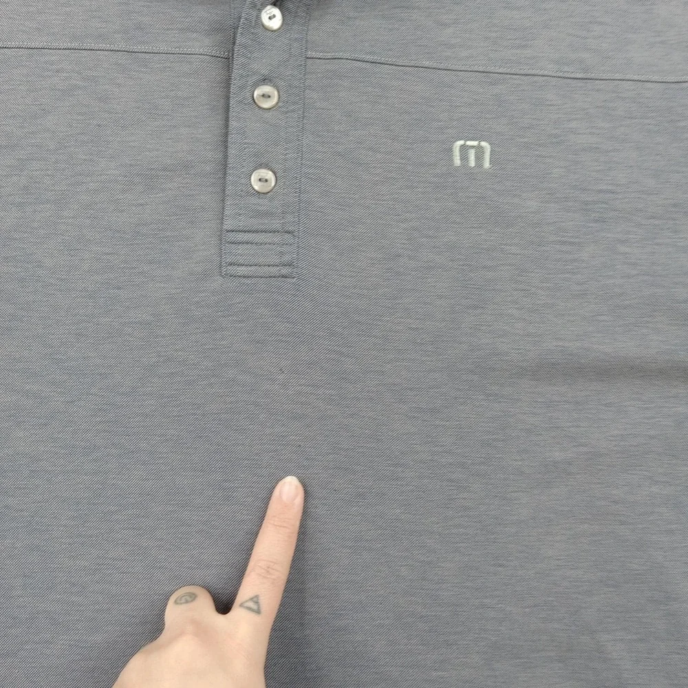 Travis Mathew Polo Shirt Mens XL Gray‎ Pima Cotton Golf Casual Performance